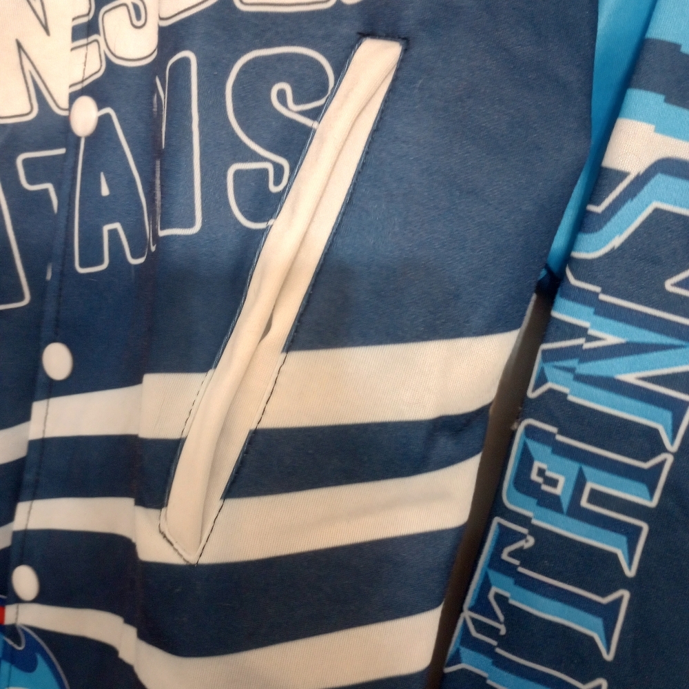 NFL Tennessee Titans Women's Snap Closure Varsity Jacket Dress - Picture 7 of 7